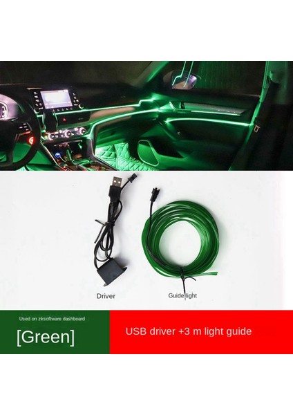 Araç Içi Atmosfer Işığı USB Araç Soğuk Işık Hat Kırılmadan LED Atmosfer Işığı (Mavi) (Yurt Dışından)