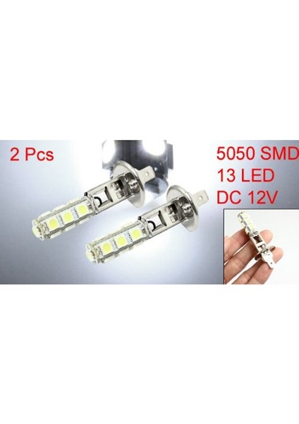 2 Adet H1 5050 Smd 13 Beyaz LED Ampuller Araba Sürüş Sis Farı (Yurt Dışından)