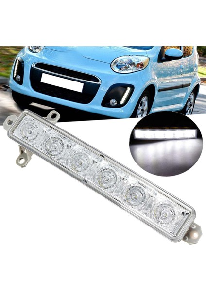 Araba 6 LED 6000 K Gündüz Çalışan Işık Drl Temizle 9677409380 9677409380 Citroen C1 2006 2017 C3 2015 2016 2017 2018 2019 (Yurt Dışından)