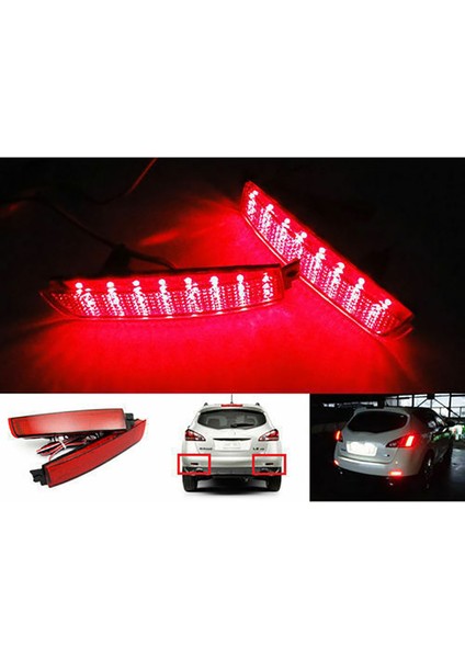 Kırmızı Lens Arka Tampon Reflektör Lamba LED Kuyruk Fren Lambası Nissan Juke Murano Quest Sentra Infiniti FX35 265605C000 (Yurt Dışından)