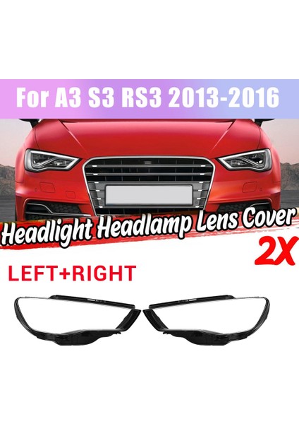 Rh Sağ Yan Araba Far Camı Kapağı Başkanı Işık Lambası Gölge Kabuk Far Cam Kapak Audi A3/s3 2013 2016 (Yurt Dışından)