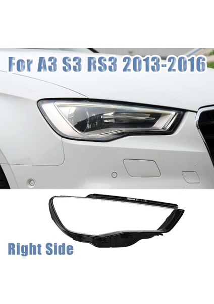 Rh Sağ Yan Araba Far Camı Kapağı Başkanı Işık Lambası Gölge Kabuk Far Cam Kapak Audi A3/s3 2013 2016 (Yurt Dışından)
