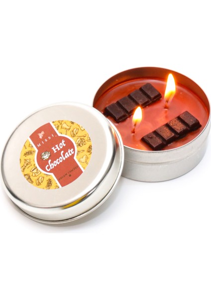 Hot Chocolate Kokulu Silver Teneke Vegan Mum /seyahat Mumu
