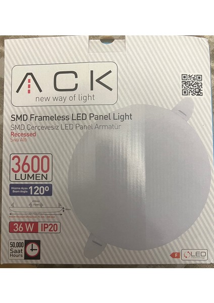 AP10-03600 55-205 mm Arası Ayarlanabilir Sıva Altı Çerçevesiz LED Panel Beyaz 36W 3000 K 3600 Lm 152 Ma 225 x 20