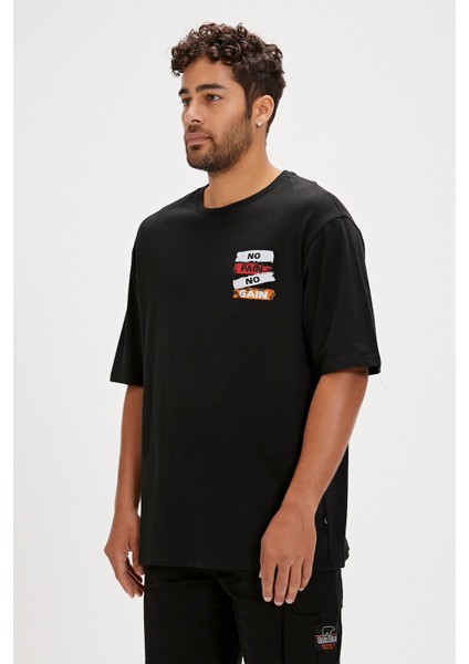 Gain Siyah Baskılı Erkek Tişört fırsatları