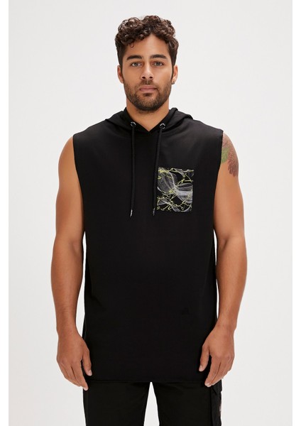 Bolt Siyah Erkek Hoodie Sweatshirt