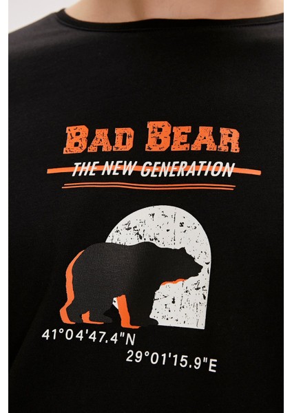 Bad Bear Derek Erkek Siyah T-Shirt 24.01.07.021-C01