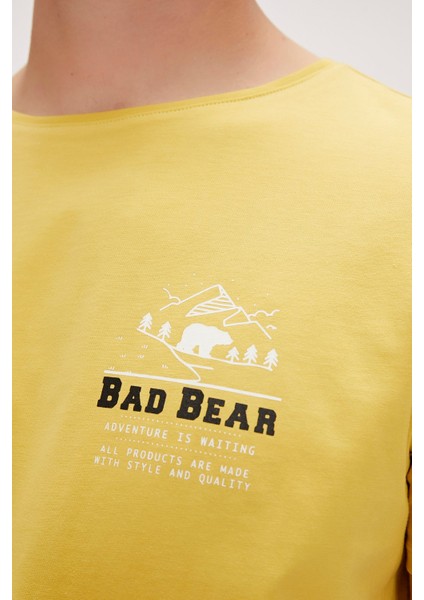 Bad Bear Jasper Sarı Baskılı Erkek Tişört