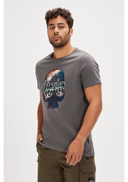 Bean Asfalt Baskılı Erkek Tişört