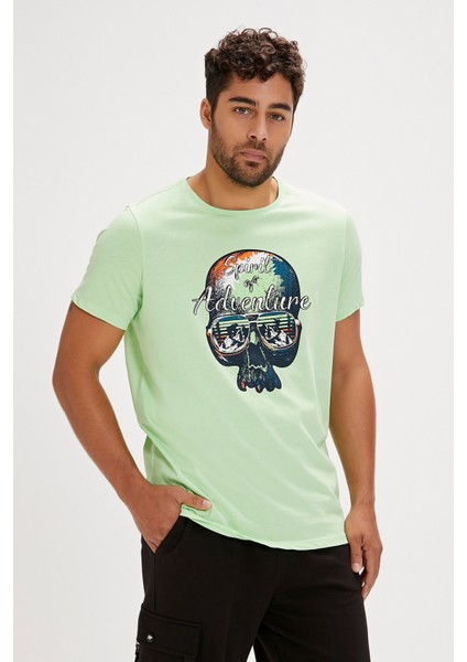 Bean Yeşil Baskılı Erkek Tişört