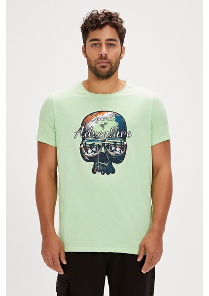 Bean Yeşil Baskılı Erkek Tişört fırsatları