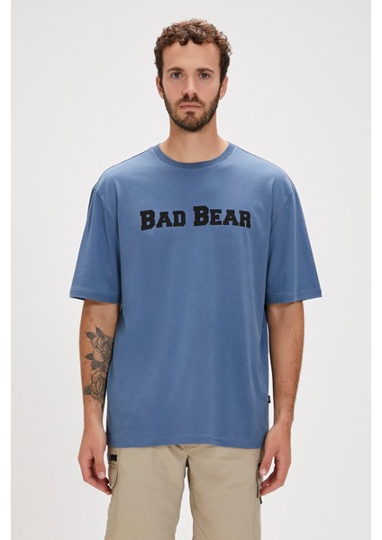 Bad Bear Title Element Mavi Logo Baskılı Basic Erkek Tişört