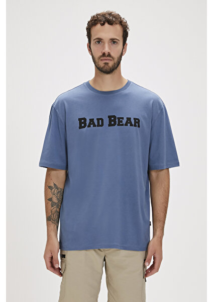 Bad Bear Title Element Mavi Logo Baskılı Basic Erkek Tişört