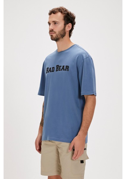 Bad Bear Title Element Mavi Logo Baskılı Basic Erkek Tişört