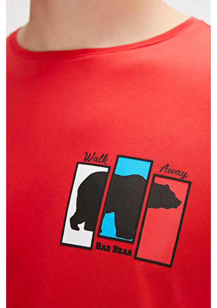 Bad Bear Grizzle Erkek Kırmızı T-Shirt 24.01.07.019-C54