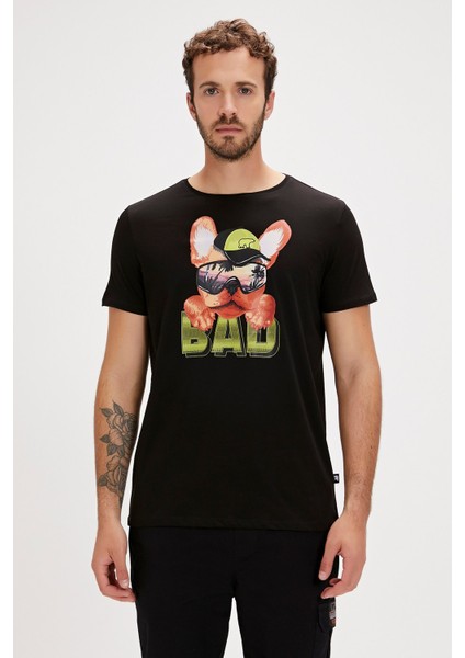 Spark Siyah Baskılı Erkek Tişört