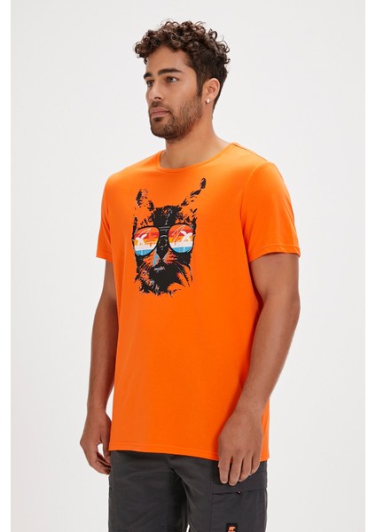 Manx Turuncu Baskılı Erkek Tişört fırsatları