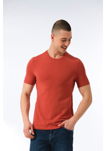 Erkek Günlük Pamuk Sıfır Yaka Kısa Kollu Renkli Tişört Mars - 421 fiyatları