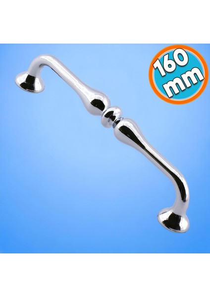 Mobilya Kulp Mutfak Dolabı Çekmece Dolap Kulpları Kapak Kulpu Kulbu Krom Renk 160 mm Metal