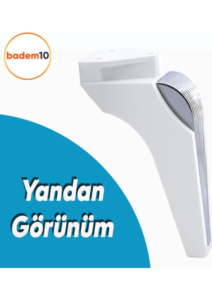 Salkım Mobilya Oturma Grubu Kanepe Sehpa Tv Ünitesi Koltuk Ayağı Baza Ayakları Beyaz Krom 19 cm modelleri
