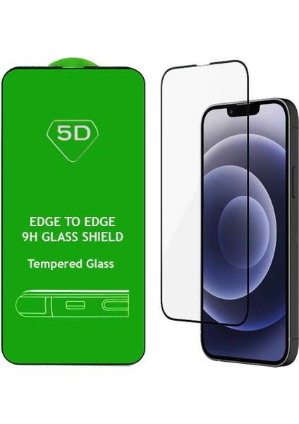 Apple iPhone 14 Pro Max Uyumlu 5d Tam Kaplayan Temperli Cam Ekran Koruyucu