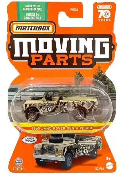 Matchbox FWD28 1965 Land Rover Gen Iı Pickup Açılır Kapı Oyuncak Araç