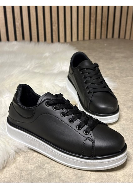 Günlük Kadın Sneaker Spor Ayakkabı Bağcıklı Rahat Hafif Kalın Tabanlı 525G