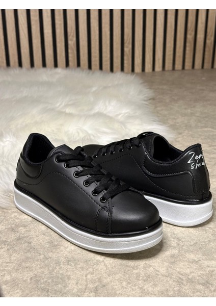 Günlük Kadın Sneaker Spor Ayakkabı Bağcıklı Rahat Hafif Kalın Tabanlı 525G