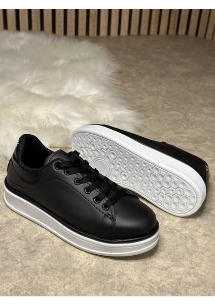 Günlük Kadın Sneaker Spor Ayakkabı Bağcıklı Rahat Hafif Kalın Tabanlı 525G