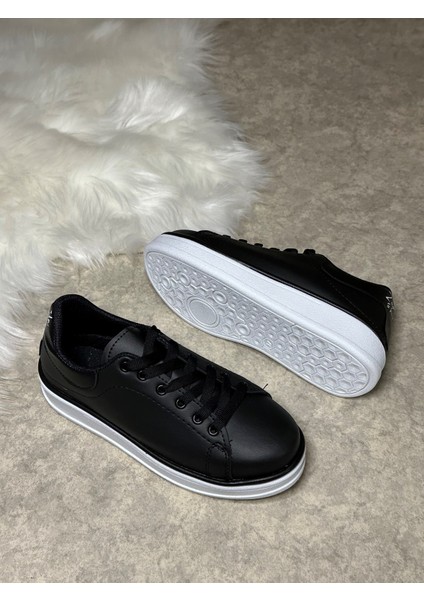 Günlük Kadın Sneaker Spor Ayakkabı Bağcıklı Rahat Hafif Kalın Tabanlı 525G