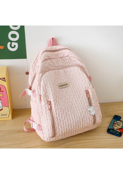 Okul Çantası Kız Sevimli Kız Sırt Çantası Üniversite Öğrencisi Büyük Kapasiteli Basit Çok Yönlü Sırt Çantası (Yurt Dışından)