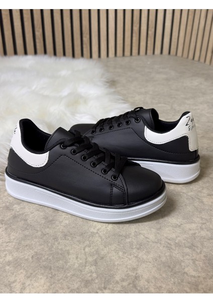 Günlük Kadın Sneaker Spor Ayakkabı Bağcıklı Rahat Hafif Kalın Tabanlı 525G