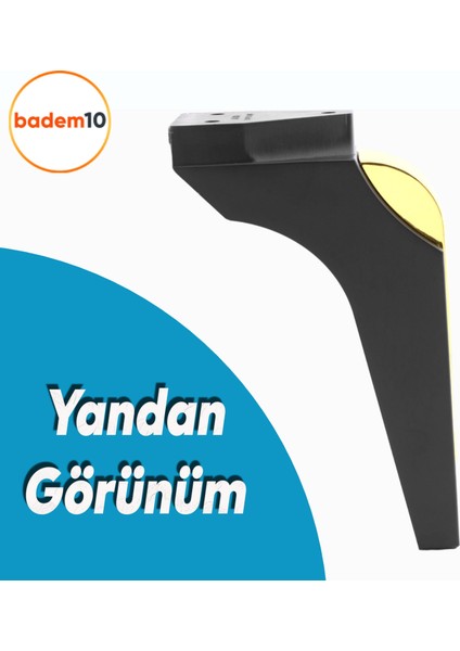 Salkım Mobilya Oturma Grubu Kanepe Sehpa Tv Ünitesi Koltuk Ayağı Baza Ayakları Siyah Altın 19 cm modelleri