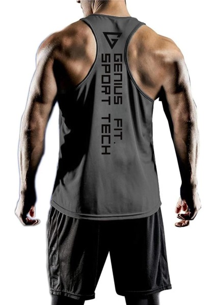 Genius Store Erkek Dry Fit Y-Back Gym Fitness Sporcu Atleti Genıus-Fıt