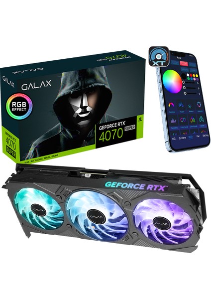 GALAX GeForce RTX 4070 SUPER EX Gamer 1-Click OC 12GB GDDR6X 192 Bit DLSS 3 Ekran Kartı (47SOM7MD7JBK)