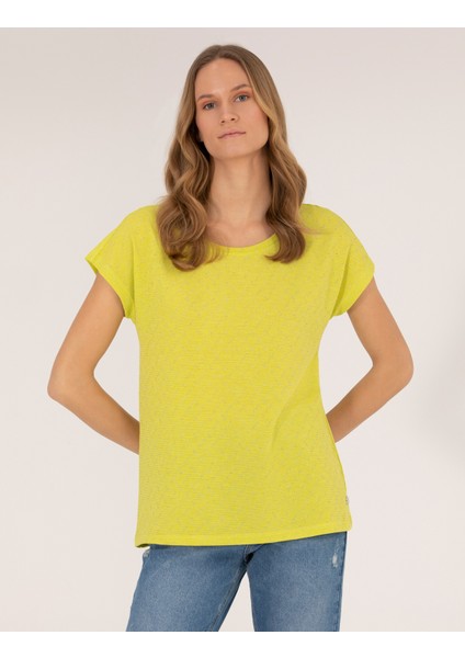 Kadın Yeşil Comfort Fit Tişört 50267656-VR232
