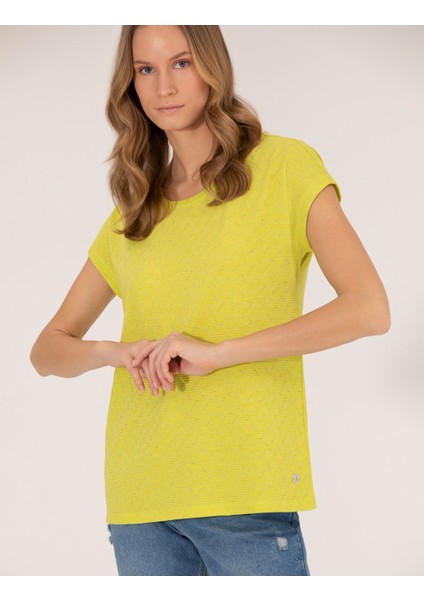 Kadın Yeşil Comfort Fit Tişört 50267656-VR232