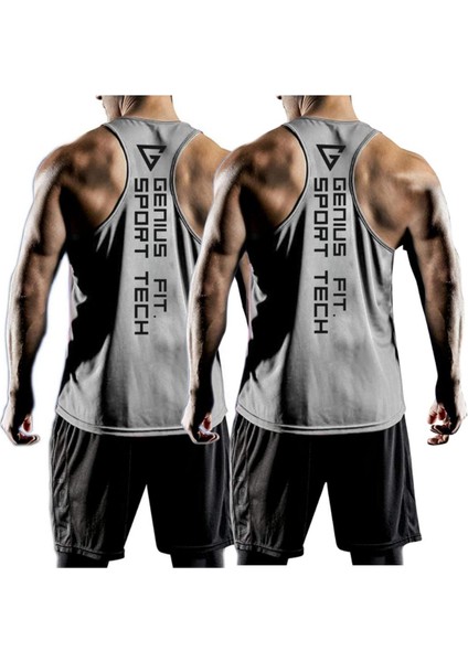 2'li Paket Erkek Dry Fit Y-Back Gym Fitness Sporcu Atleti