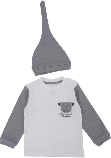 Unisex Bebek Raporlu Hayvan Nakışlı Şapkalı 2'li Alt Üst Takım fiyatları