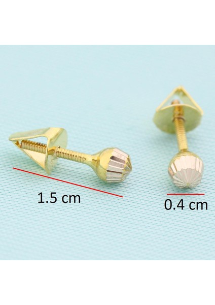 14 Ayar Altın Top Küpe