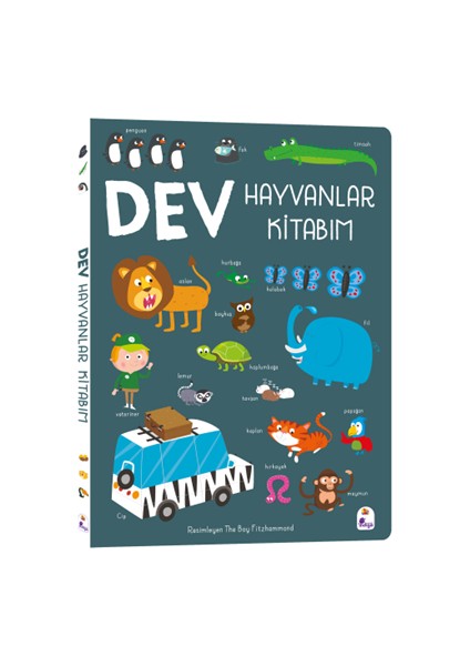 Dev Hayvanlar - Dev Sayılar - Dev Renkler Kitabım (Ciltli) 3'lü Set