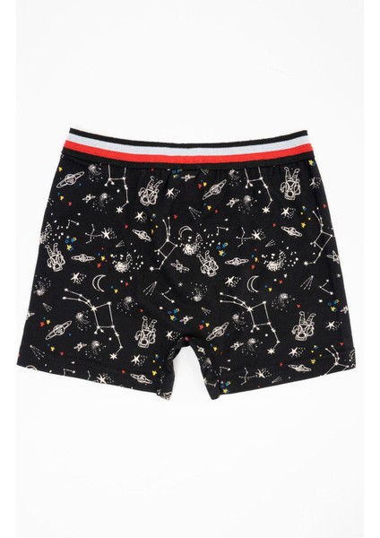 Galaxy Desenlı Pamuk Siyah Renk Erkek Çocuk Boxer fiyatları