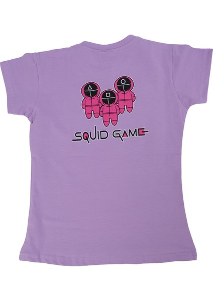Kız Çocuk Squid Game Baskılı Penye Likralı Kısa Kol T-Shirt fiyatları