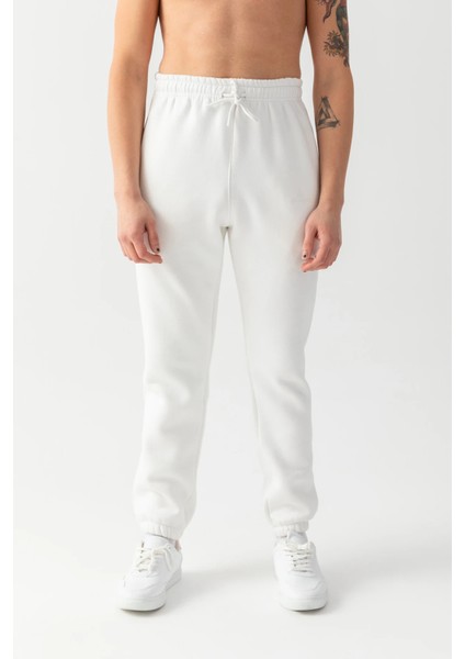 Peak Nakışlı Eşofman Altı Beyaz