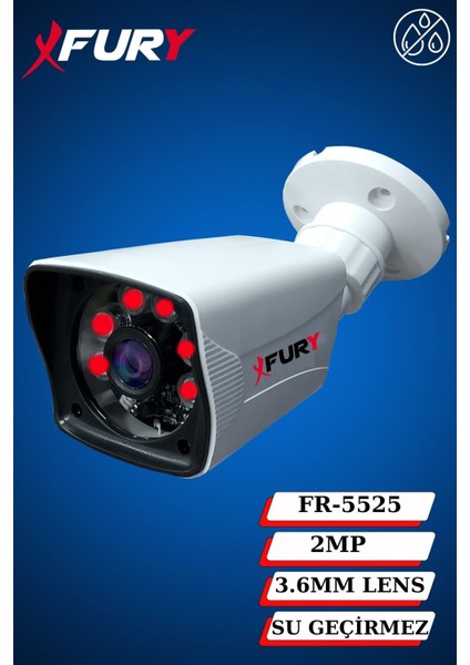 3 Kameralı 2mp Full Hd Görüntü 6 Atom LED Gece Görüşlü Dış Mekan Güvenlik Kamerası Seti 1 Tb
