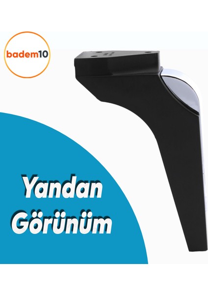 Salkım Mobilya Oturma Grubu Kanepe Sehpa Tv Ünitesi Koltuk Ayağı Baza Ayakları Siyah Krom 19 cm modelleri