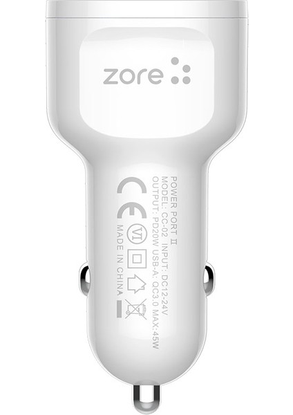 Cc-02 Hızlı Şarj Özellikli LED Işıklı Qc 3.0 Usb-A ve Type-C Pd Araç Şarj Başlığı Pd 20W