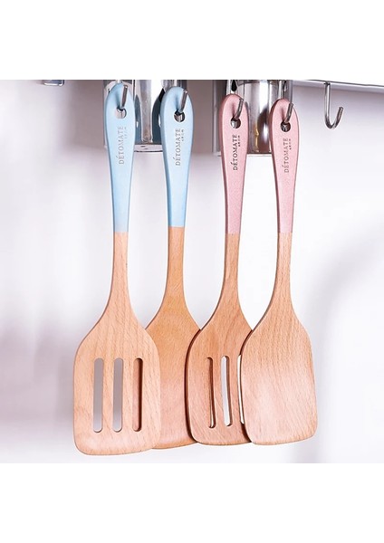 Mavi 2 Tarzı Yapışmaz Tava Için Mutfak Aleti Ahşap Turner Ahşap Spatula Tahta Kürek Mutfak Aleti Tencere Kaşık Sofra Takımı (Yurt Dışından)