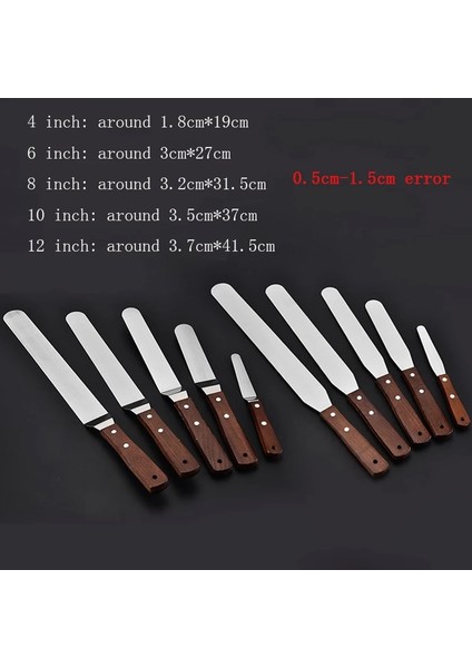 Düz Stil 6 Inç Paslanmaz Çelik Kek Kazıyıcı Dıy Kek Krem Bıçağı Spatula Pişirme Pasta Spatulaları Kek Dekorasyon Araçları (Yurt Dışından)