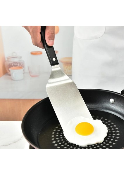 Bir Stil Kızartma Pişirme Tencere Gereçleri Için Esnek Saplı Mutfak Kaymaz Paslanmaz Çelik Oluklu Spatula Kürek (Yurt Dışından) fırsatları